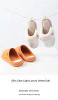 Zapatillas de algodón desmontables y lavables para interiores para hombre y mujer, pantuflas de lana de felpa para el hogar, antideslizantes, impermeables, cálidas y gruesas - details 4