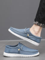 Zapatos de lona de hombre de talla grande para primavera y verano, estilo casual, ligeros y de un solo pedal. - details 13