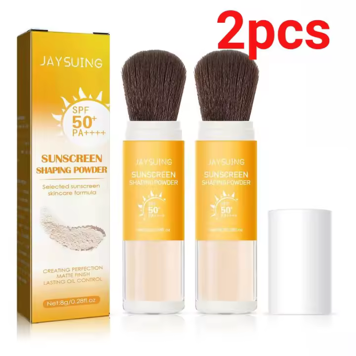 Protector solar invisible y protector de la piel SPF50 Polvo suelto para control de aceite 2 piezas - 1