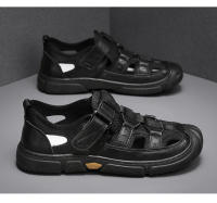Sandalias de verano para hombre, sandalias romanas de cuero de ocio, zapatos de playa transpirables, zapatos cómodos para hombre, chanclas para exteriores, zapatillas deslizantes - details 17
