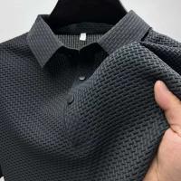 Nueva camisa Polo de color liso, combinada con un tejido vaquero informal de manga corta, cómodo y transpirable, adecuado para el verano - details 11
