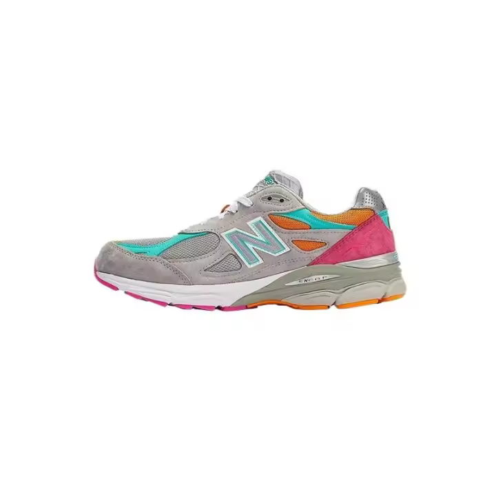 Auténticas zapatillas Leten NB 990 V3 rosa gris M990DT3 para hombre y mujer - 1