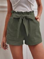 Pantalones Cortos de Verano para Mujer Algodón Transpirable, Cintura Elástica con Bolsillo, Color Sólido, Estilo Casual - details 29