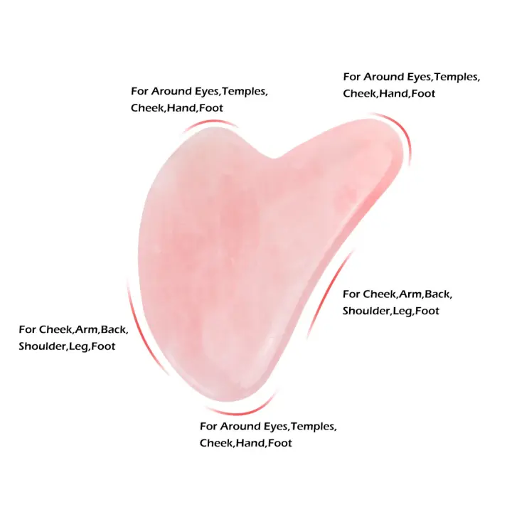 Masajeador facial de piedra Natural Guasha, raspador de cera de abeja, tablero de acupuntura Gua Sha, herramienta de masaje para SPA - 1