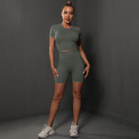 Conjuntos de Yoga para Mujeres Pantalones Deportivos sin Costuras, Tops Cortos - details 16