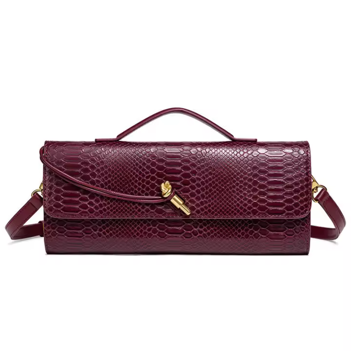 Bolso bandolera de un solo hombro de noche de moda de alta gama tejido a mano con patrón de serpiente para mujer - 1