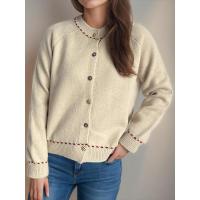 Ropa de mujer elegante de punto suelto con cuello redondo y manga larga a la moda para primavera y otoño - details 13