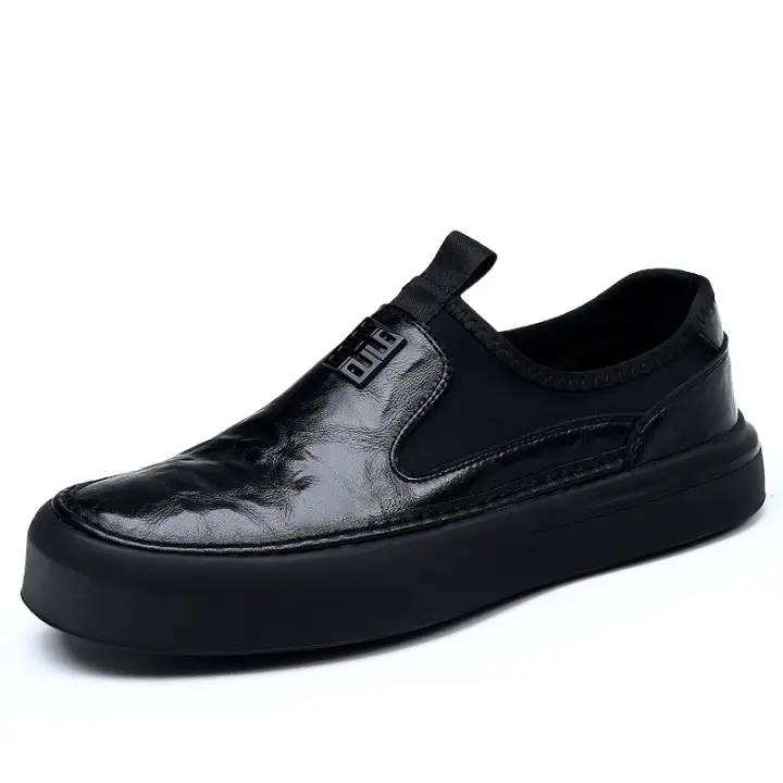 Nuevos mocasines casuales de hombre de un pedal de cuero transpirable - 1