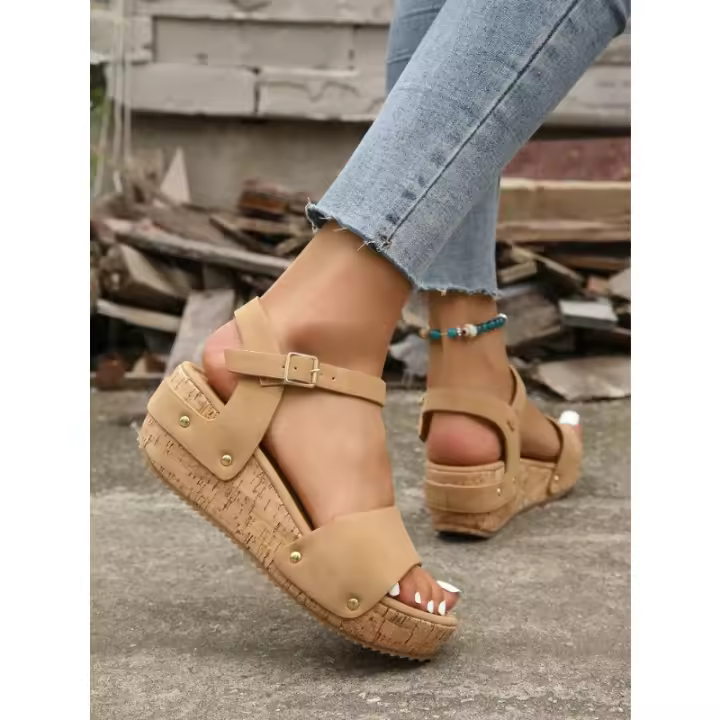 Sandalias de tacón de cuña para mujer, zapatos de moda de verano - 1