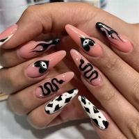 Juego De 24 Uñas Postizas En Arco Iris Y Gradient Long Pointed Acrílicas Removibles Estilo Francés Cobertura Total Para Fiesta - details 10