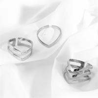 Anillos abiertos coreanos de onda Simple para mujer, sortija informal geométrica de Color dorado de acero inoxidable, regalo de joyería minimalista 2022 - details 3