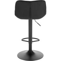 Ajustables en altura 60-81,5 cm, taburetes de bar de terciopelo con respaldo y reposapiés, negro - details 4