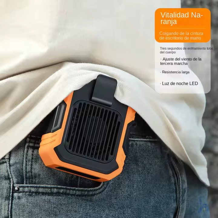 Ventilador portátil para colgar en la muñeca al aire libre con luzUSBCargador de verano al aire libre Gadget viento - 1