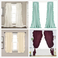 Cortinas de Estilo Princesa Nórdica con Flecos Decorativas en Color Sólido para Sala de Estar Dormitorio Material de Poliéster 100% Tema Romántico Cortinas Lavables de Largo 260cm y Más - details 0