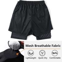 Pantalones Cortos de Compresión Y2K con Estampado de Calavera Ropa de Gimnasio 2-en-1 para Hombres - details 11