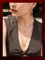 QееΙīп Pendiente pequeño Yu Yi en oro rosa de 18 quilates con diamantes - details 5
