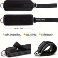 2Pc Ankle Straps for Cable Machines Padded Cuffs for Leg Exercise Workouts - details 2