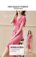 Vestido francés cheongsam mejorado, nuevo estilo para mujer, temperamento de alta gama, ceñido a la cintura, vestido estilo Tianchang de verano - details 6