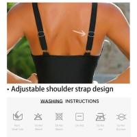 Traje de baño de una pieza con cobertura total de malla con control de barriga para mujer - details 8