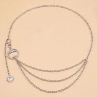 Cinturón de Metal para mujer, cadena fina de oro y plata, estilo Punk, Hip Hop, sol, luna y estrella - details 3