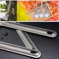 Cuchara De Titanio Con Mango Largo Para Camping Y Picnics Accesorios De Cocina Ambientales Utensilios De Cutlería Con Cuchara Y Fork EDC - details 3