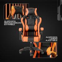 Silla de Gaming Azul y Negra, Silla Ergonómica de Oficina con Respaldo Regulable de 90 °   un 120 ° , con reposacabezas, reposabrazos y soporte lumbar. Rotación omnidireccional de 360° ° - details 9