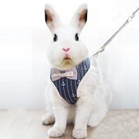 Conjunto de arnés y correa para gato y conejo a cuadros clásicos, arneses transpirables para mascotas con lazo para conejito, gatito, accesorios para conejos, ropa - details 3