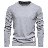 100% algodón Camiseta de manga larga para hombre Camisetas casuales para hombre de primavera sólida Tops masculinos de alta calidad Ropa clásica Camisetas de hombre - details 1