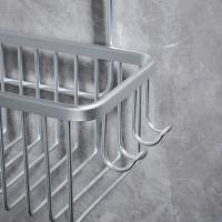 Cesta de ducha colgante plateada/negra/gris, a prueba de herrumbre con ganchos, estante colgante para baño, colgador de grifo de aluminio de gran capacidad para el hogar - details 3