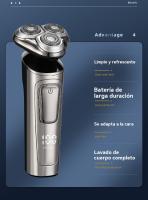 Afeitadora Eléctrica Inteligente LED 2025 Automática, Recargable, Cabeza Flotante, Todo el Cuerpo, Lavado de Agua - details 4