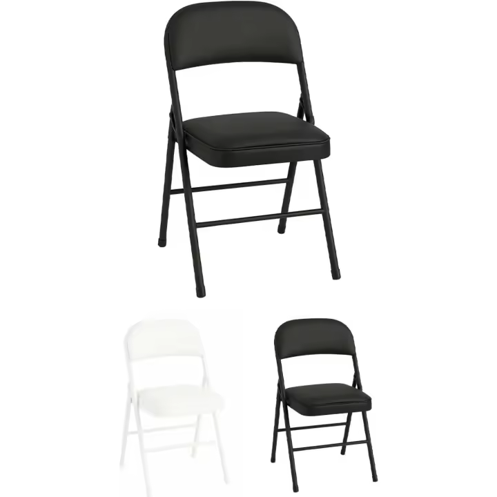 Silla Metálica Acolchada Plegable 80x46x46 cm |   Ideal para el Hogar y Eventos |   Paquete 2/4uds - 1