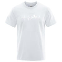 Camiseta de electrocardiograma de verano para hombre estilo urbano con mangas cortas moda Haruku - details 12