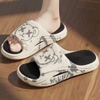 ZHIDA Pantuflas para Hombre EVA Antideslizantes para Interiores Chanclas de Suela Gruesa con Diseño de Graffiti, Sandalias Planas con Estampado de Dibujos Animados para Playa - details 4