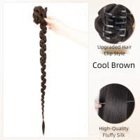 Extensiones de cabello trenzado largo sintético, trenzas de boxeo, peluca con cabeza de bola de Hip Hop, Clip de garra, trenzas torcidas naturales, cola de caballo para mujeres/niñas - details 6