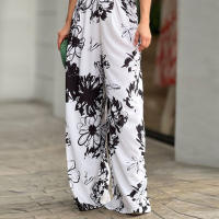 Mono elegante con estampado de manga de murciélago para mujer, mono con cuello en V y cintura, novedad de 2025 - details 8