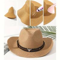 Sombrero de paja Sombrero de vaquero de jazz ancho, transpirable y elegante bohemio para hombres y mujeres - details 1