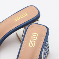 Tacones altos con tiras, tacones gruesos, ropa exterior sencilla y versátil, sandalias y zapatillas de gran tamaño. - details 11
