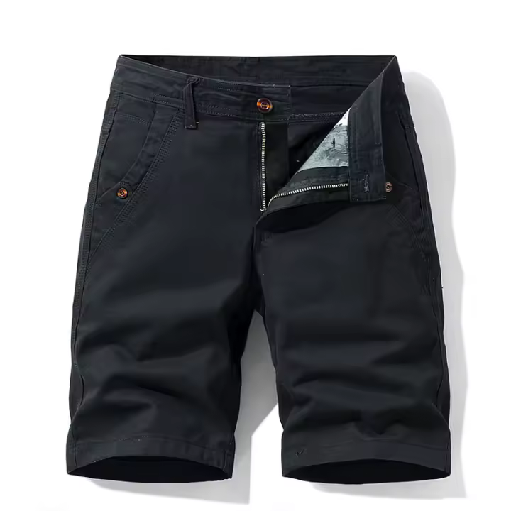 Novedad de verano, pantalones cortos Cargo 100% de algodón para hombre, moda de Color sólido, múltiples bolsillos, pantalones cortos holgados informales de marca para hombre - 1