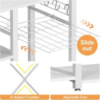 Estantería de Cocina con 3 Estantes y Cesta Metálica, Mesa Auxiliar de Cocina con Estanterías Soporte de Microondas con Ganchos, 90 x 40 x 83 cm - details 9