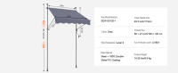 SucceBuy Toldo de patio retráctil, con manivela manual. Altura ajustable. Toldo para patio al aire libre, adecuado para patio, balcón, patio. - details 9