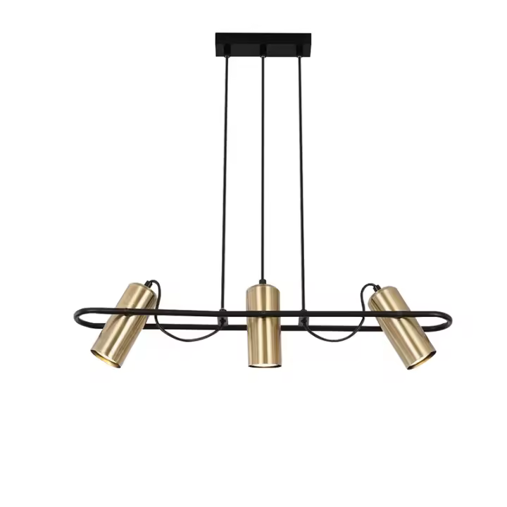 CBJKTX Lámpara colgante vintage 3 llamas Lámpara colgante para comedor Diseño industrial dorado GU10 - 1