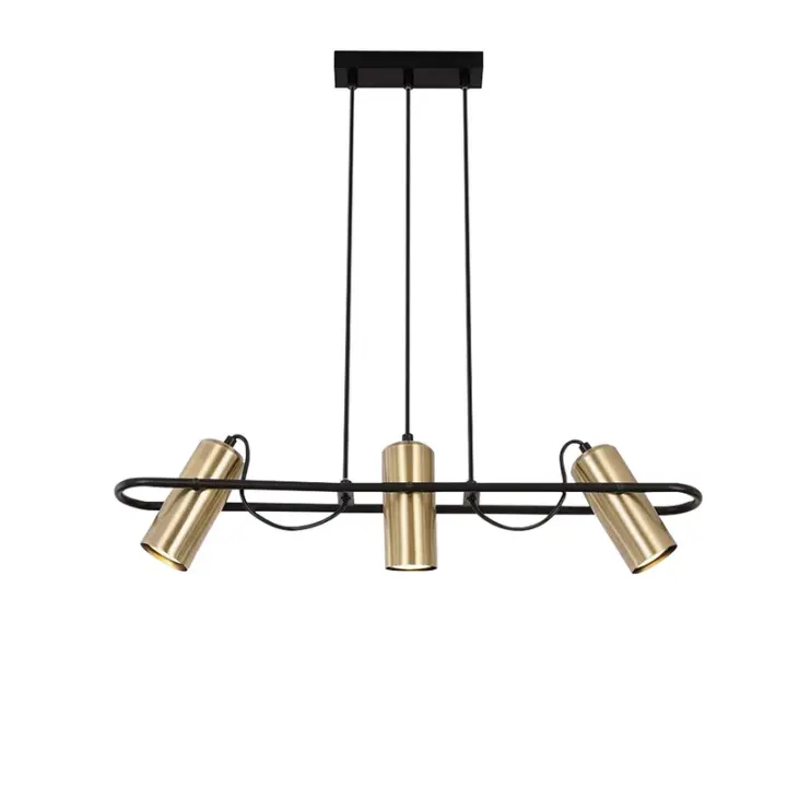 CBJKTX Lámpara colgante vintage 3 llamas Lámpara colgante para comedor Diseño industrial dorado GU10 - 1