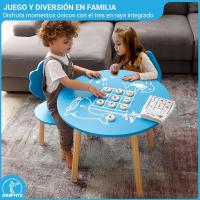 Mesa y Silla Infantil Divertidos Formas Marinas y Juego en Raya Madera de Pino Montaje Fácil - details 2