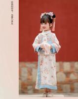 Disfraz antiguo para niños, ropa a cuadros, corte de la dinastía Qing, conjunto de cheongsam de dos piezas de estilo chino para niñas de primavera - details 2