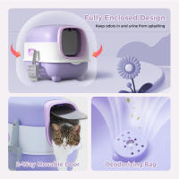 Caja de Arena Plegable Grande con Tapa, cajón y Pala para Gatos, Diseño de Diamante, Fácil de usar - details 16