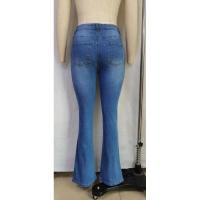 Pantalones vaqueros acampanados de moda de cintura alta para mujer - details 11