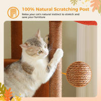 PAWZ Road Árbol para gatos alto de altura ajustable con acogedora hamaca para condominio, torre para gatos de suelo a techo, poste rascador para gatos de interior, juguetes para gatos, gato accesorios - details 7