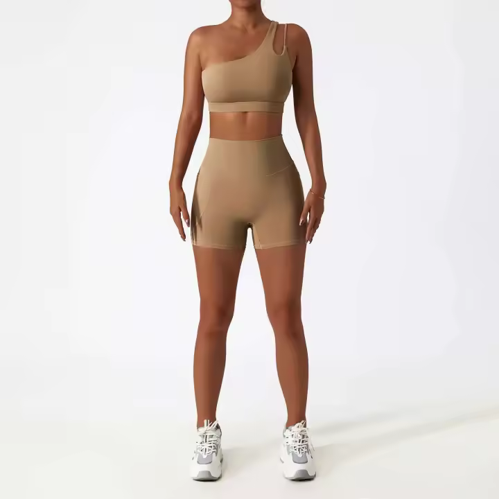 Conjunto de Yoga Sin Costuras para Mujeres Uniforme de Gimnasio de Entrenamiento Sujetador PIESS - 1