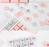 Juego de 129 teclas PBT para teclado mecánico, teclas de color rosa Steam Rabbit para Gaming, personalizadas, MX Switche, SYE-SUB, XDA - details 4