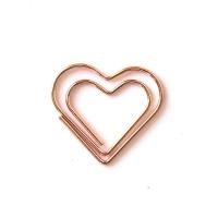 Juego de 50 mini marcapáginas con clips de papel de metal en forma de corazón - details 3